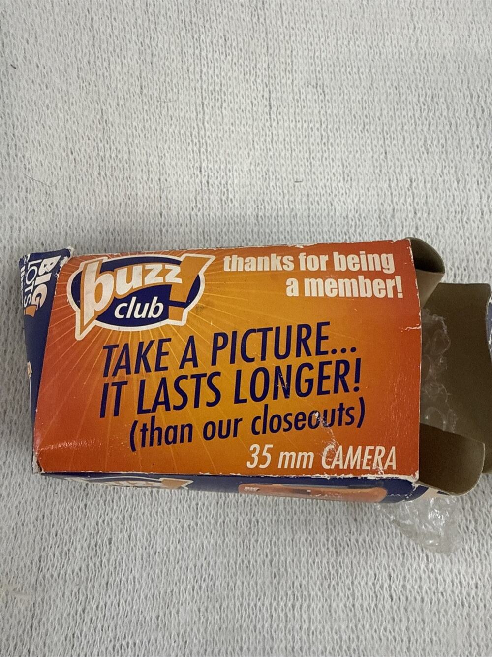 35mm Camera Promo Collectible Red Plastic in Box Vtg Rare Big Lots "buzz club!"
